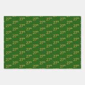 ファンシー緑、グレー、紫、フェイク金ゴールド27番目のイベント番号 ラッピングペーパーシート (正面)