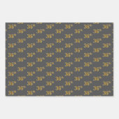 ファンシー緑、グレー、紫、フェイク金ゴールド36番目のイベント番号 ラッピングペーパーシート (正面2)