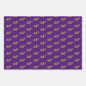 ファンシー緑、グレー、紫、フェイク金ゴールド44番目のイベント番号 ラッピングペーパーシート (正面3)