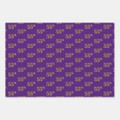 ファンシー緑、グレー、紫、フェイク金ゴールド55番目のイベント番号 ラッピングペーパーシート (正面3)