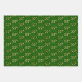 ファンシー緑、グレー、紫、フェイク金ゴールド55番目のイベント番号 ラッピングペーパーシート (正面)