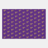 ファンシー緑、グレー、紫、フェイク金ゴールド9イベント番号 ラッピングペーパーシート (正面3)