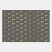 ファンシー緑、グレー、紫、フェイク金ゴールド9イベント番号 ラッピングペーパーシート (正面2)