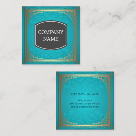 ファンシー縁ど華美 スクエア名刺 (正面/裏面)