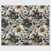 ファンシー花模様 ラッピングペーパー (フラット)