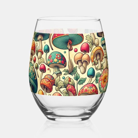 ファンシー菌 ステムなしワイングラス (右)