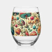 ファンシー菌 ステムなしワイングラス (左)