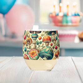 ファンシー菌 ステムなしワイングラス