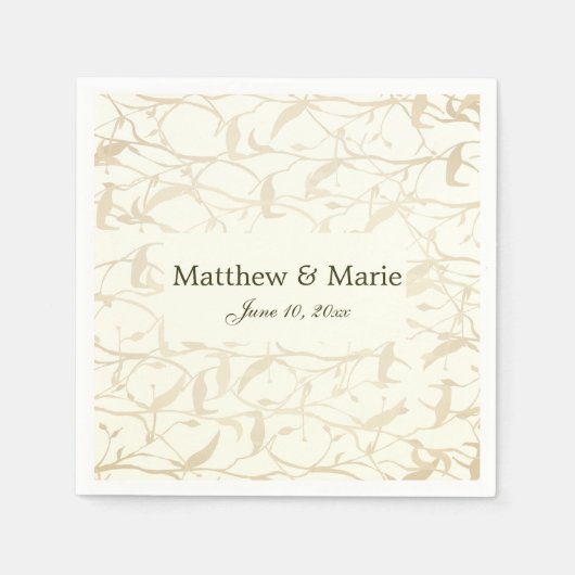 ファンシー葉結婚株 スタンダードカクテルナプキン (正面)
