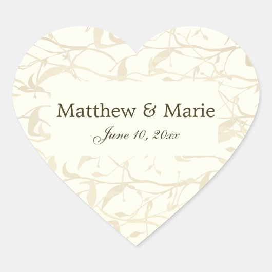 ファンシー葉結婚株 ハートシール (正面)