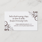 ファンシー薬草シェフ料理級ケータリング 名刺 (裏面)