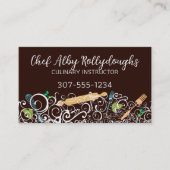 ファンシー薬草シェフ料理級ケータリング 名刺 (正面)