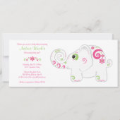 ファンシー象オンパレード赤ちゃんシャワー招待状 招待状 (正面)
