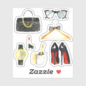 ファンシー財布ガーリーヒール口紅プランナーおもしろい シール (シート)