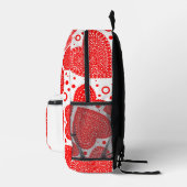 ファンシー赤いハートパーソナライズされた プリントバックパック (右)