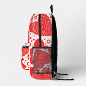 ファンシー赤いハート全体のパターン プリントバックパック (右)