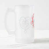 ファンシー赤いハート フロストグラスビールジョッキ (左)