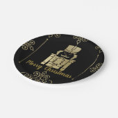 ファンシー金ゴールドエレガントブラックくるみ割りカーホリデーパーティー ペーパープレート (アングル)