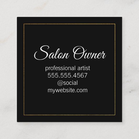 ファンシー金ゴールドグリッタールクス スクエア名刺 (裏面)