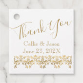 ファンシー金ゴールドレタリングありがとう フェイバータグ (正面)