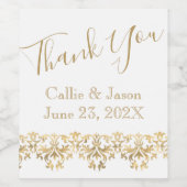 ファンシー金ゴールドレタリングありがとう ワインラベル (シングルラベル)