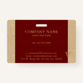 ファンシー金ゴールドレターVモノグラム赤と厚紙 バッジ (裏面)