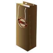 ファンシー金ゴールド&ブルゴーニュワイン抱き枕 ワインギフトバッグ (正面アングル)