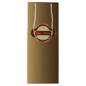 ファンシー金ゴールド&ブルゴーニュワイン抱き枕 ワインギフトバッグ (正面)