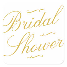 ファンシー金ゴールド&ホワイトブライダルシャワーシール
