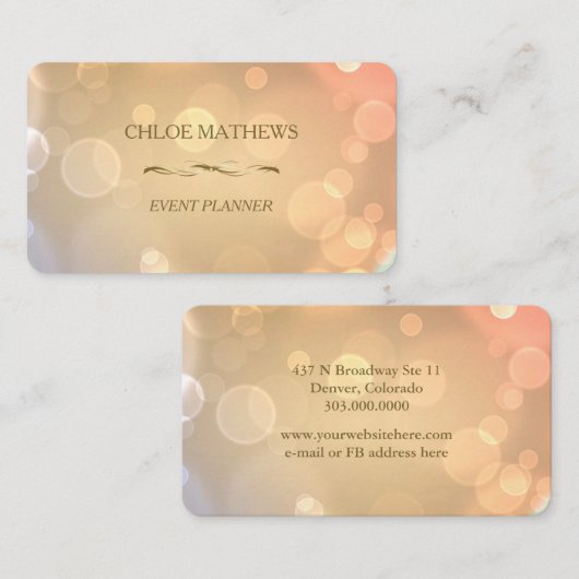 ファンシー金ゴールド《写真》ぼけ味プロフェッショナル 名刺 (正面/裏面)