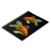 ファンシー金魚を黒のノートに ノートブック (左側)