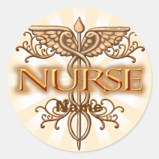 ファンシー銅カドセウスナース ラウンドシール (正面)