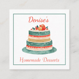 ファンシー飾菓子ベーカリー名刺 スクエア名刺