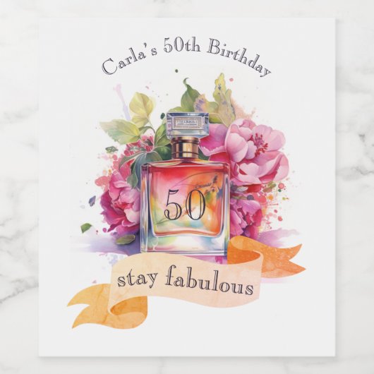 ファンシー香水ファブルースフィティートウォメンズ誕生日 ワインラベル (シングルラベル)