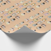 ファンシー香水ボトル模様 ラッピングペーパー (角)