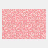 ファンシー かわいい ピンク 白 リボン柄 ガーリー ギフト ラッピングペーパーシート (正面3)