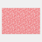 ファンシー かわいい ピンク 白 リボン柄 ガーリー ギフト ラッピングペーパーシート (正面2)