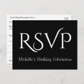 ファンシー&グラマラスな「RSVP」ポストカード ポストカード (正面/裏面)