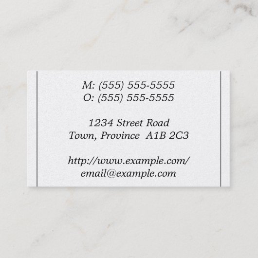 ファンシー、スクリプト、エグゼクティブ・ビジネス・カード 名刺 (裏面)