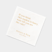 ファンシー | パーソナライズされたおもしろい結婚金ゴールド 箔ナプキン (左)