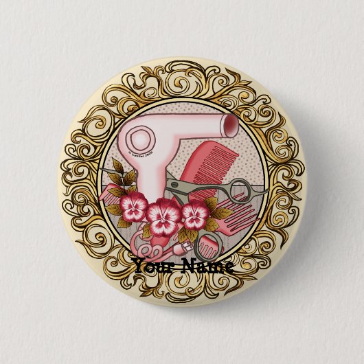 ファンシー ピンク パンジー ビューティシャン 缶バッジ (正面)
