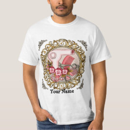 ファンシー ピンク パンジー 美容師 Tシャツ