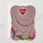 ファンシー フィリグリー ロマンチック フラクタル バレンタインデー シーズンカード (正面)