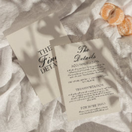 ファンシー ブラック クリーム オールドマネー ウェディング詳細 エンクロージャーカード