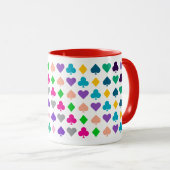 ファンシー、ユニークカラフルトランプが記号に適合 マグカップ (正面右)