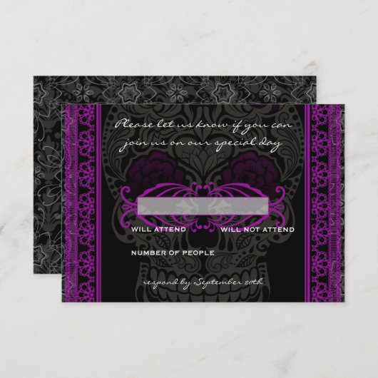 ファンシー ラース スカル オブ ザ デッド への返信 出欠カード (正面/裏面)