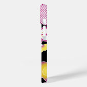 ファンシー レトロ ピンクとイエローの花の花柄 Case-Mate iPhoneケース (裏面 / 左)