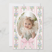 ファンシー ワン ラブシャック ヴィンテージ ボウ 1歳 誕生日 招待状 (裏面)