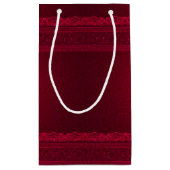 ファンシー&赤エレガント背景ありがスタイリッシュとう スモールペーパーバッグ (裏面)