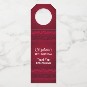 ファンシー&赤エレガント背景ありがスタイリッシュとう ボトルネックタグ